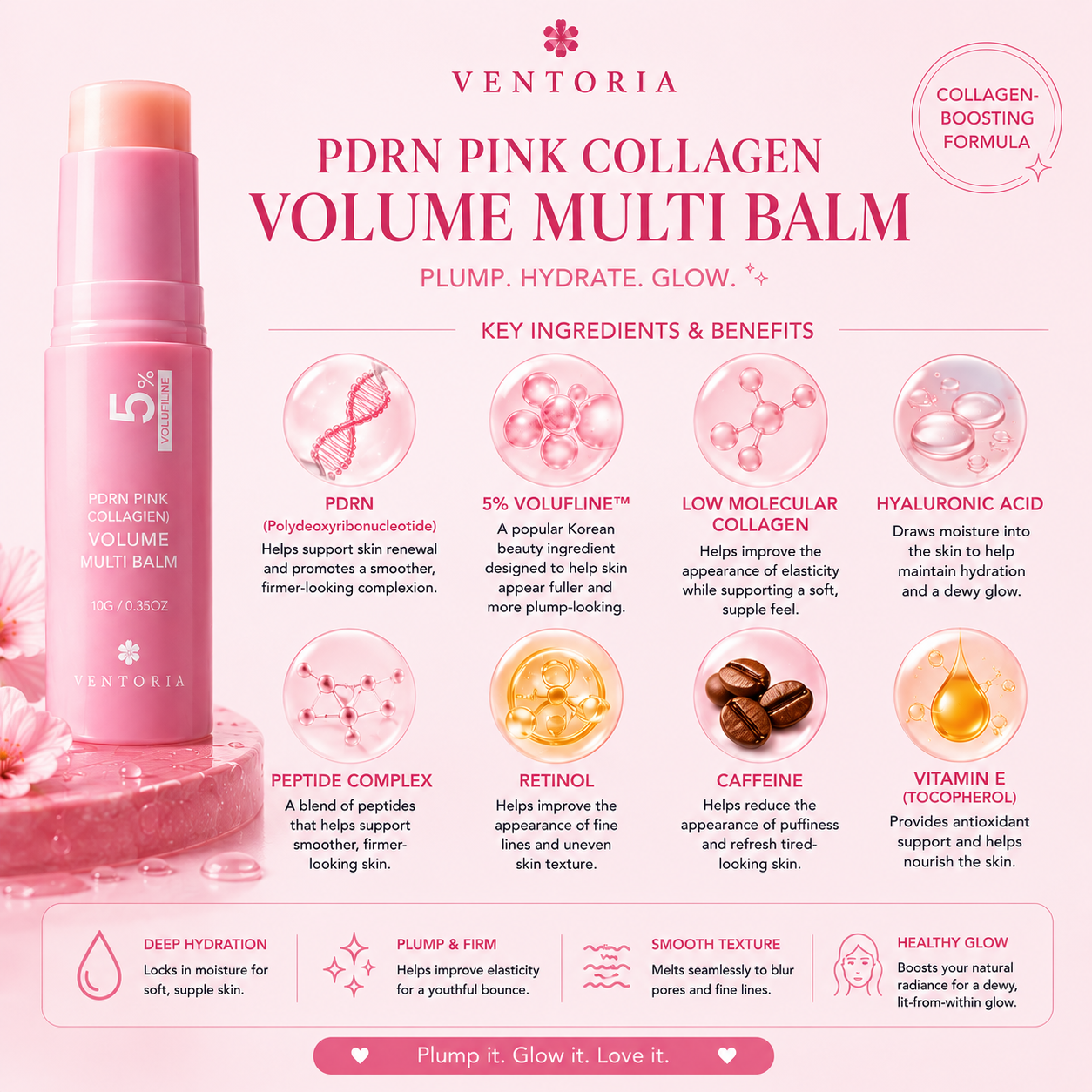 Korean PDRN Pink Collagen Volume Multi Balm